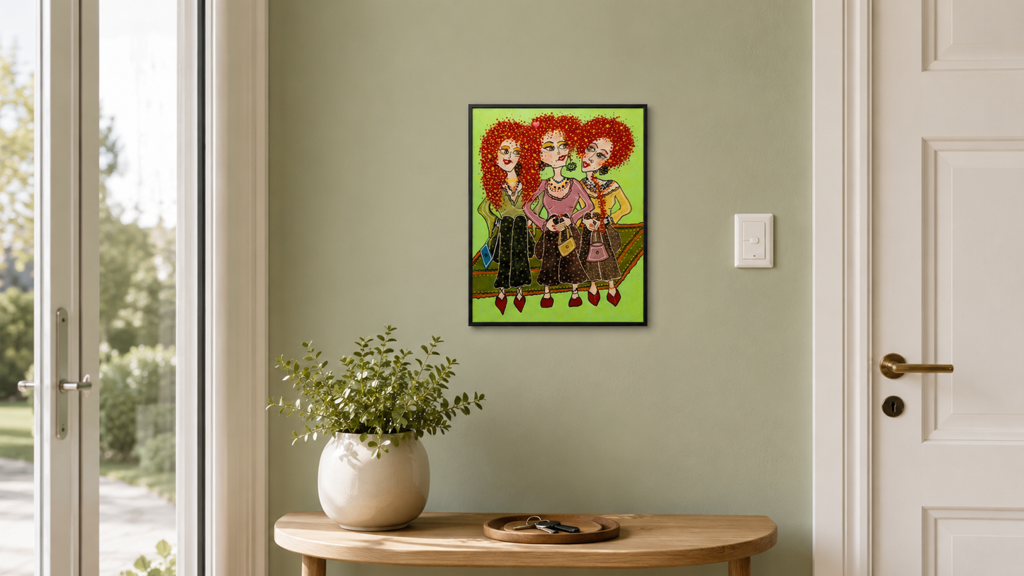 Out Together by Dalia Bar Shalom shown displayed on a wall in a room setting