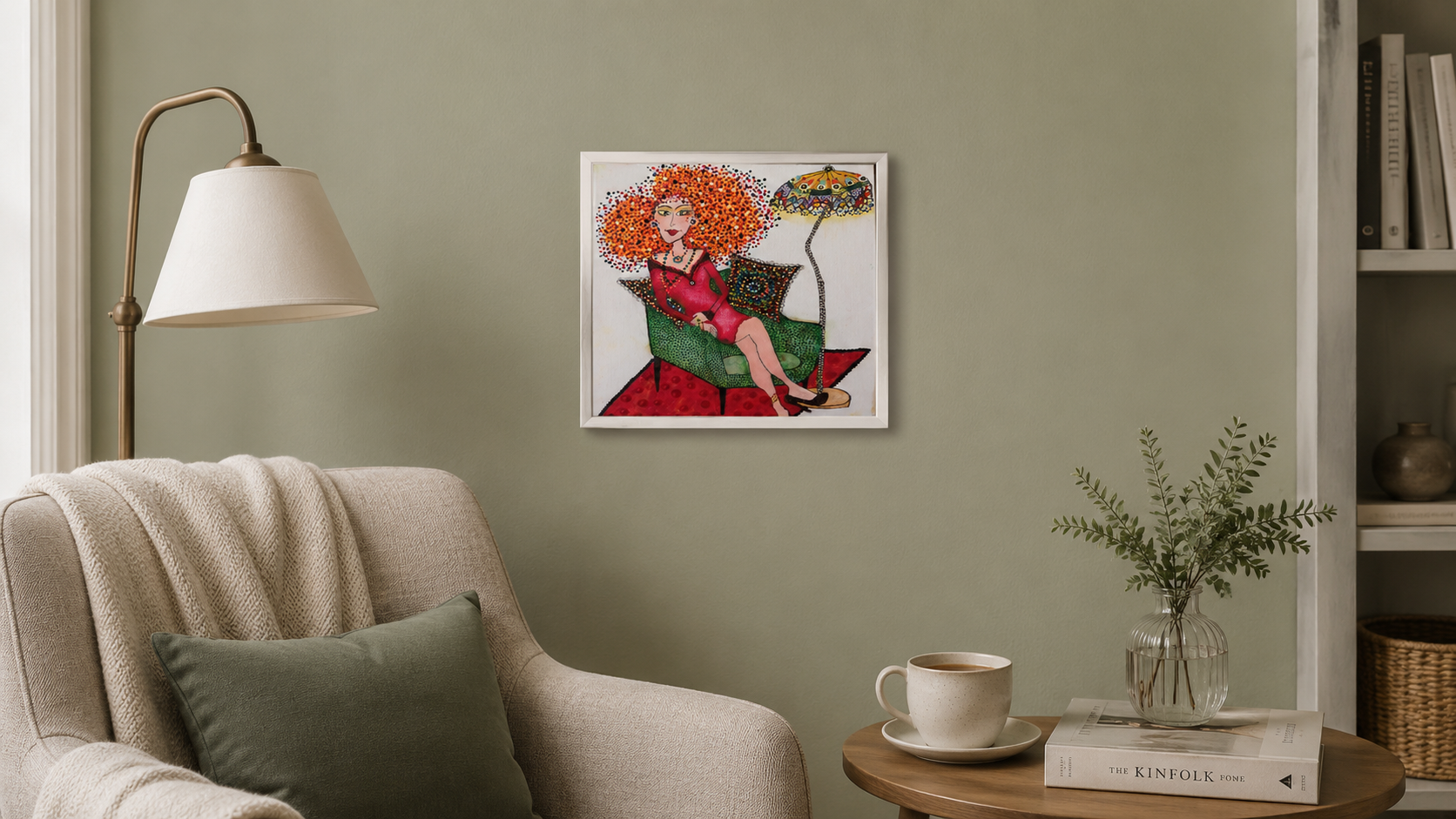 In Her Own Light by Dalia Bar Shalom shown displayed on a wall in a room setting