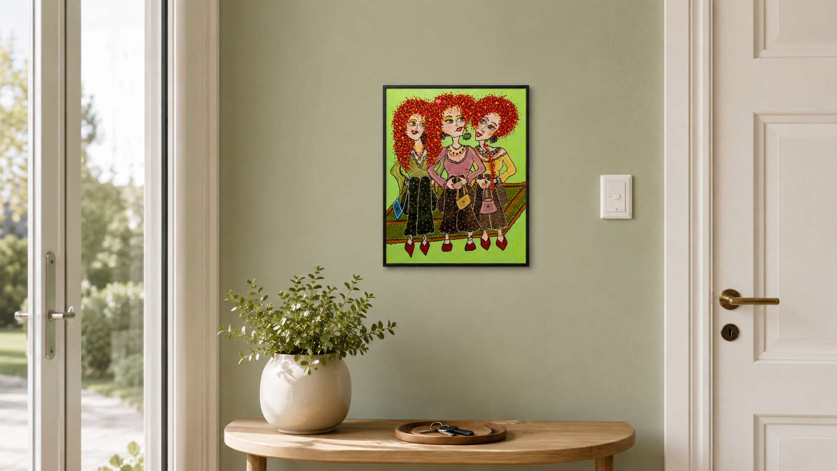 Out Together by Dalia Bar Shalom shown displayed on a wall in a room setting