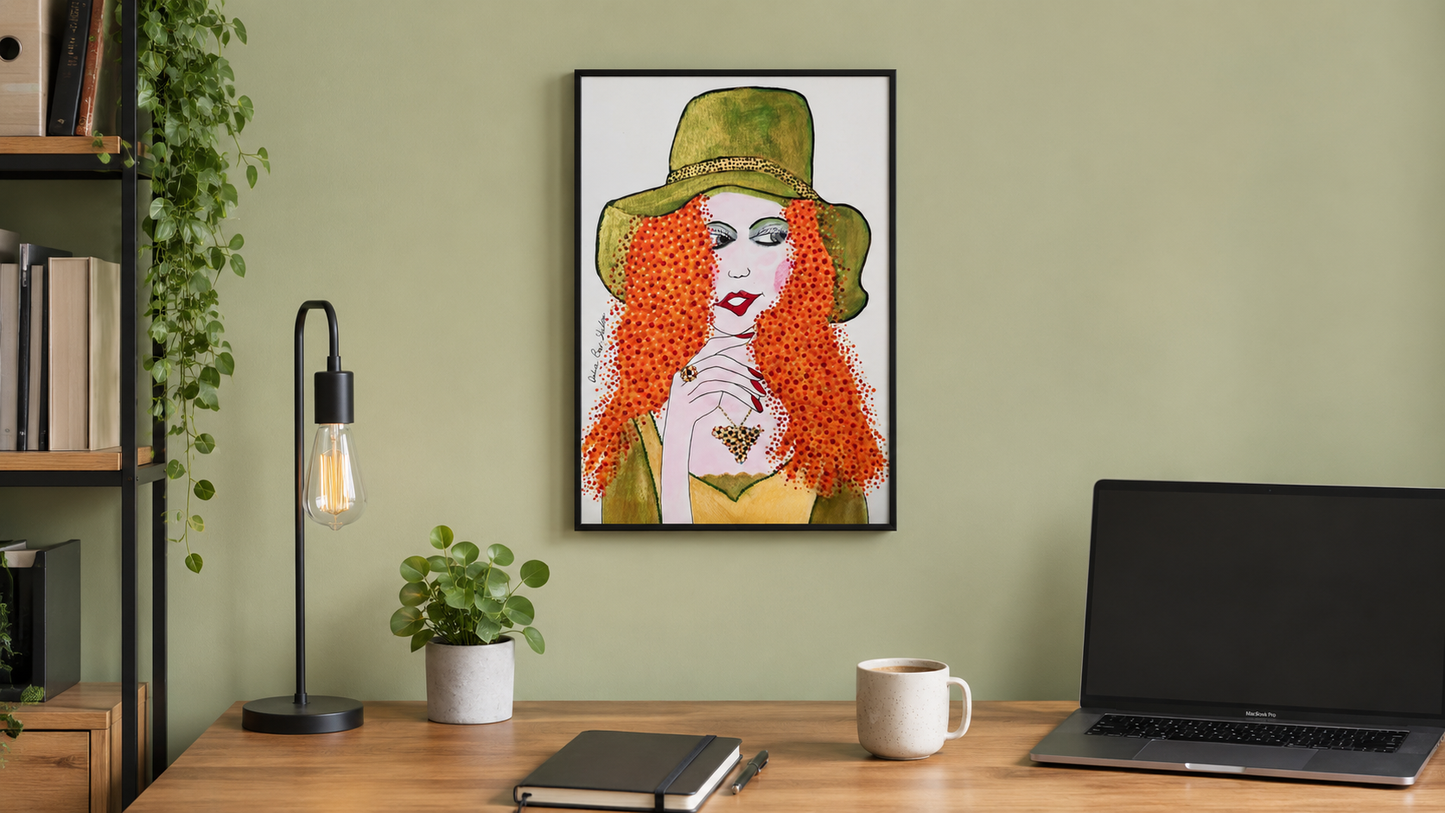 Lost in Thought by Dalia Bar Shalom shown displayed on a wall in a room setting