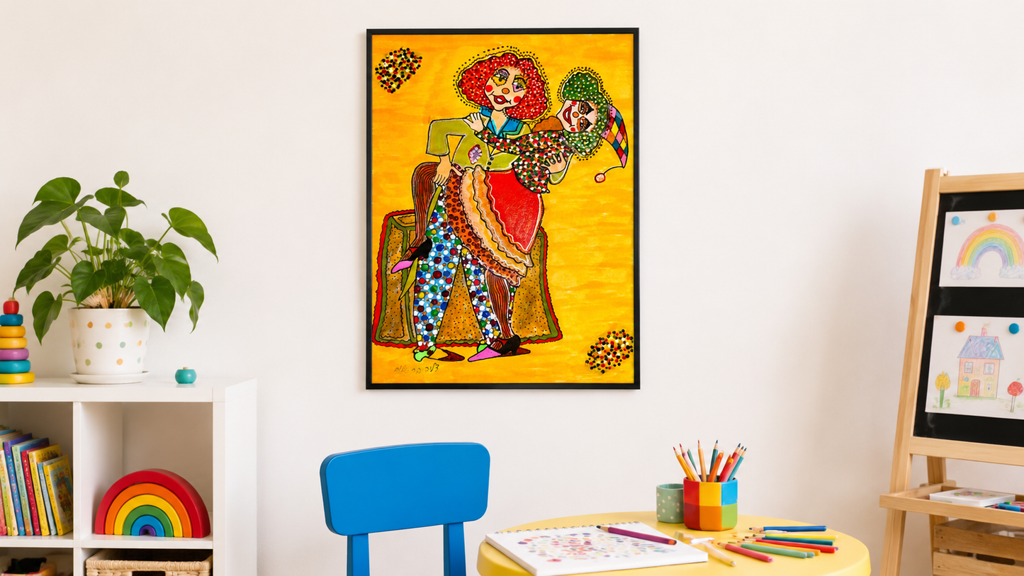 The Dance by Dalia Bar Shalom shown displayed on a wall in a room setting