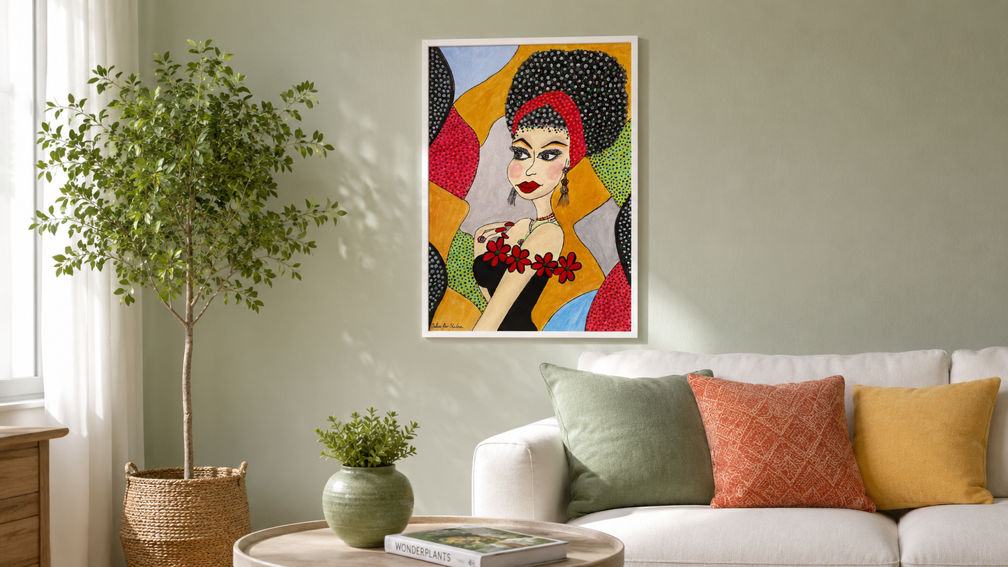 In Full Bloom by Dalia Bar Shalom shown displayed on a wall in a room setting
