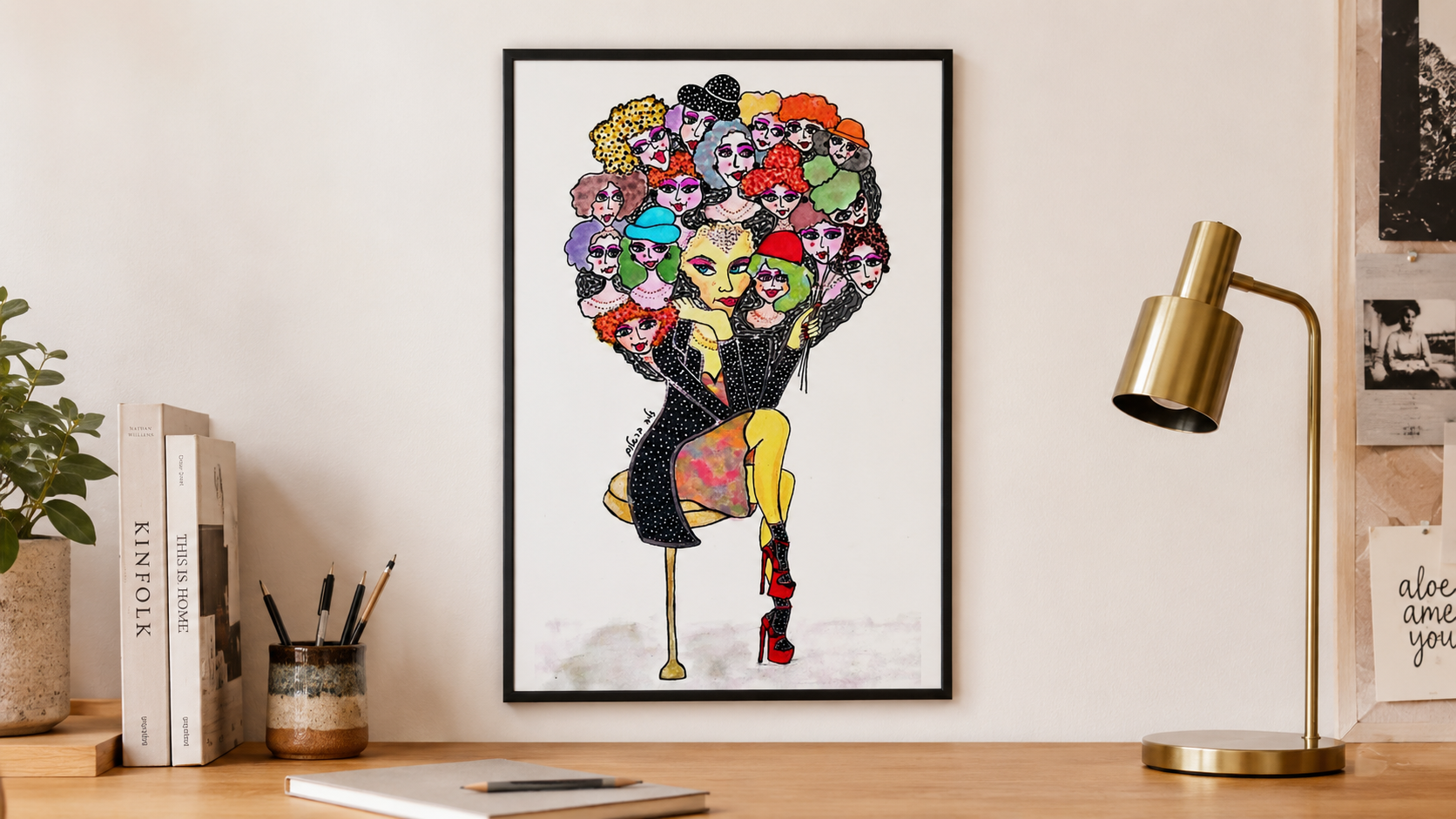 She Contains Multitudes by Dalia Bar Shalom shown displayed on a wall in a room setting